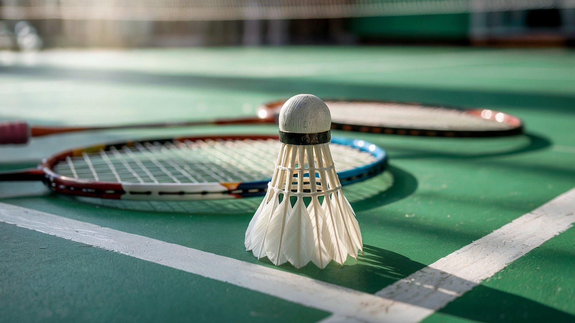 Badminton rackets and shuttlecocks